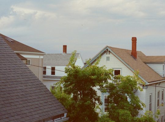A view of a house from a rooftop