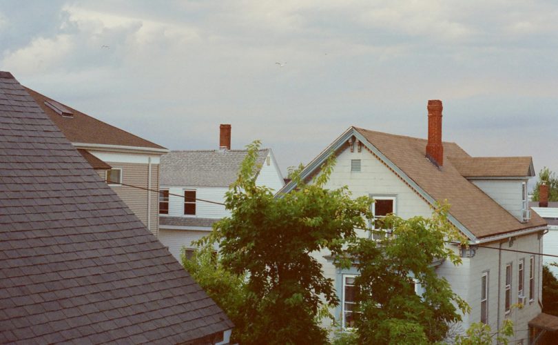 A view of a house from a rooftop