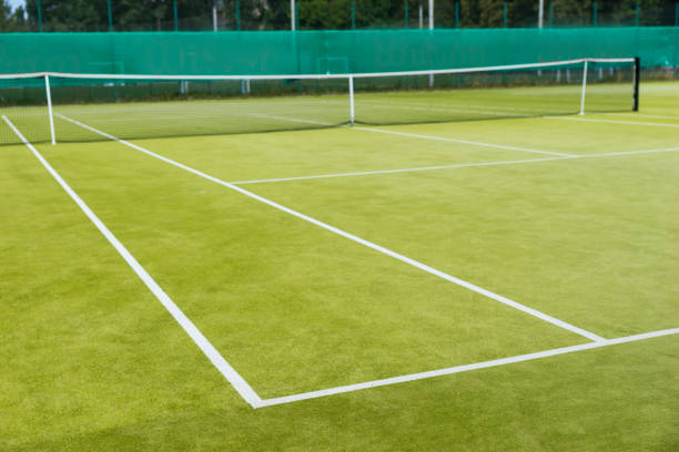 construction court de tennis en gazon synthétique à Poitiers